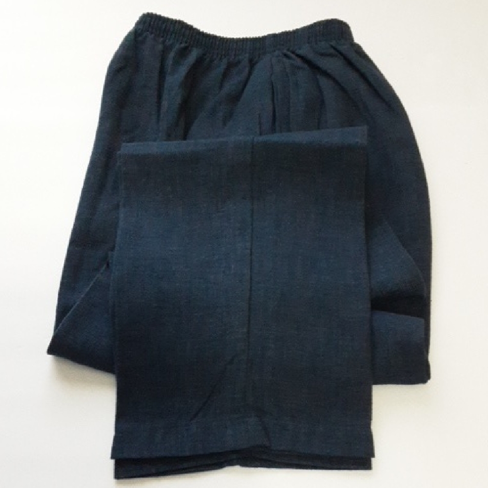 Adolfo Sport Navy Elastic Waist Trousers